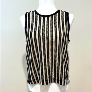 LOFT Striped Knit Sleeveless Sweater